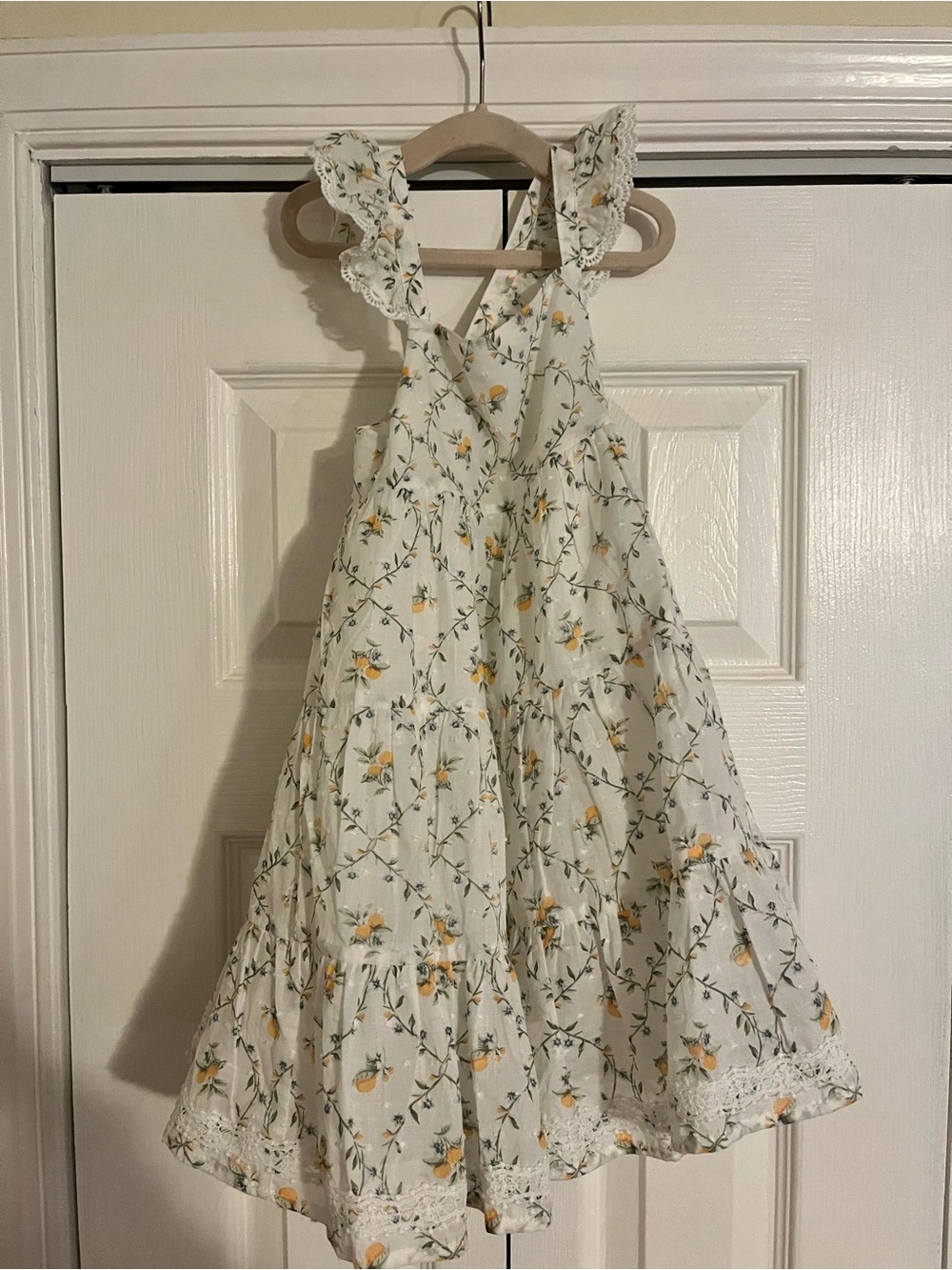 Catherine Malandrino White Sundress with Yellow Floral Print